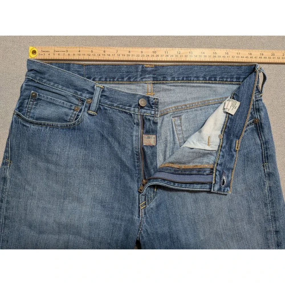 Polo Ralph Lauren Mens 36x32 Blue Straight Leg Denim Jeans Cotton Pants W36 L32